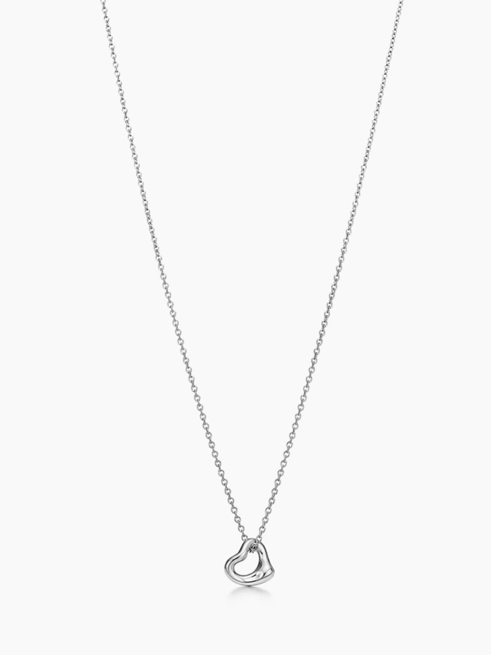 Tiffany & Co Elsa Peretti® Open Heart Pendant in Sterling Silver, 7 mm Neclace